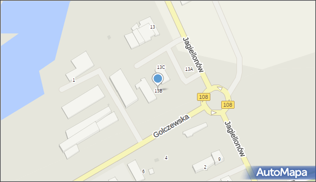 Płoty, Jagiellonów, 13B, mapa Płoty