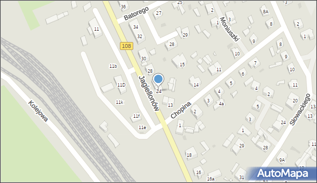 Płoty, Jagiellonów, 24, mapa Płoty