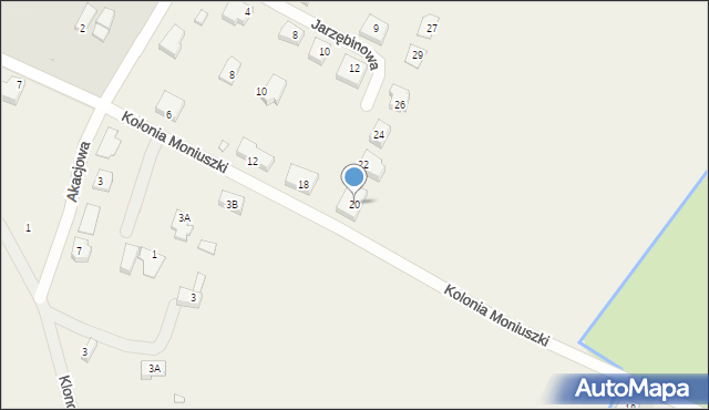 Podbrzezie Dolne, Jarzębinowa, 20, mapa Podbrzezie Dolne