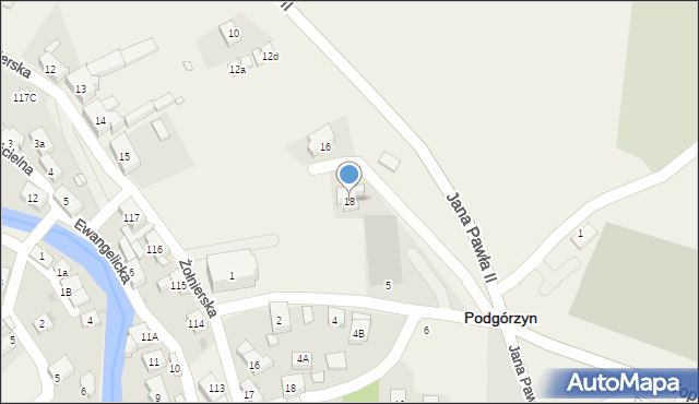 Podgórzyn, Jana Pawła II, 18, mapa Podgórzyn