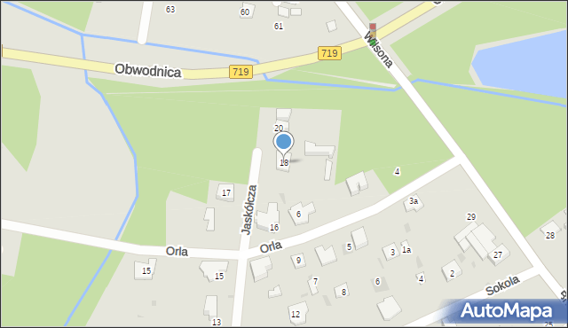 Podkowa Leśna, Jaskółcza, 18, mapa Podkowa Leśna