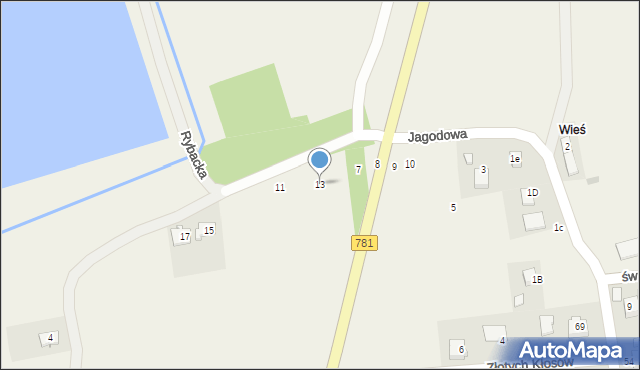 Podolsze, Jagodowa, 13, mapa Podolsze