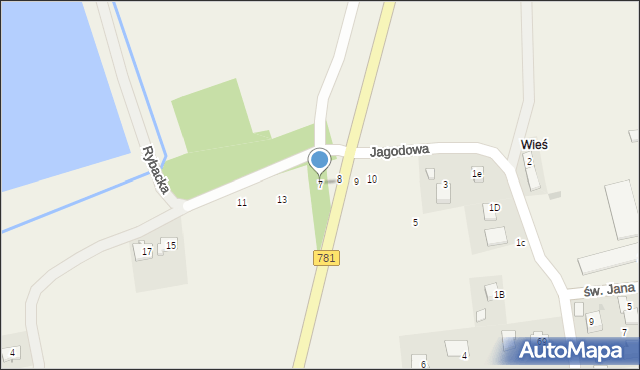 Podolsze, Jagodowa, 7, mapa Podolsze