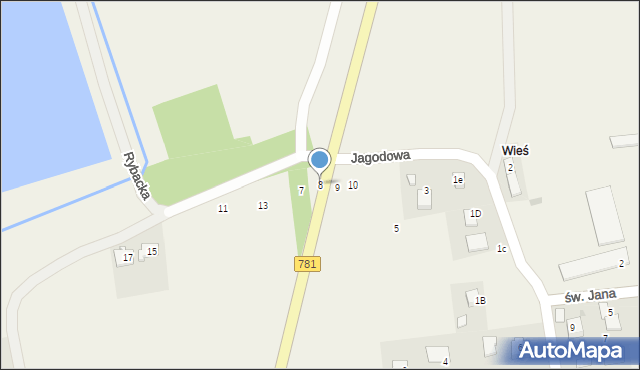 Podolsze, Jagodowa, 8, mapa Podolsze