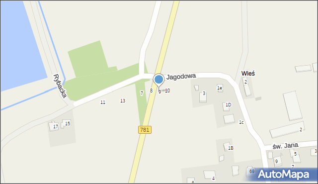 Podolsze, Jagodowa, 9, mapa Podolsze