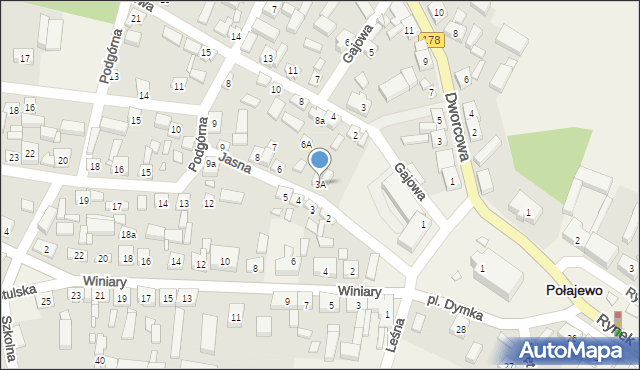 Połajewo, Jasna, 3A, mapa Połajewo