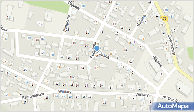 Połajewo, Jasna, 9a, mapa Połajewo