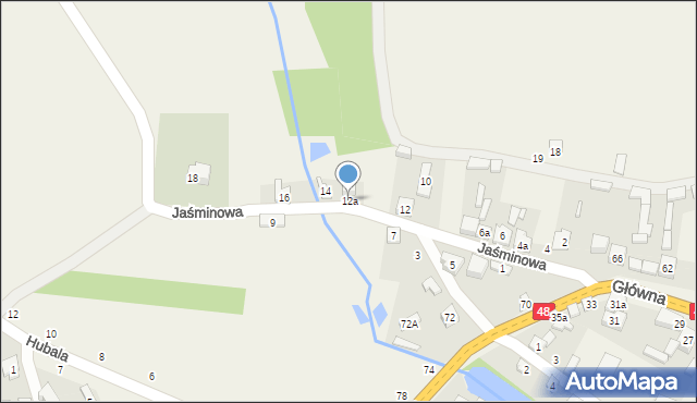 Poświętne, Jaśminowa, 12a, mapa Poświętne