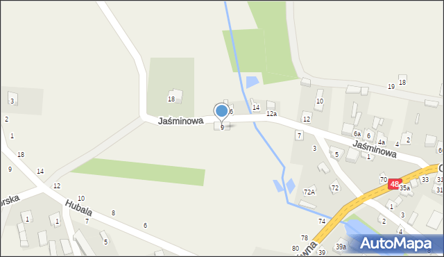 Poświętne, Jaśminowa, 9, mapa Poświętne