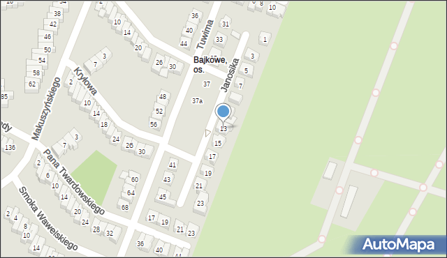 Poznań, Janosika, 13, mapa Poznania