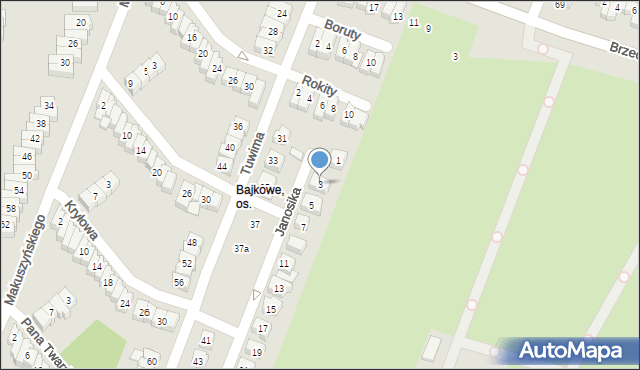 Poznań, Janosika, 3, mapa Poznania