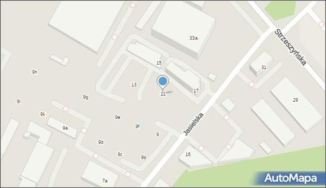 Poznań, Jasielska, 11, mapa Poznania