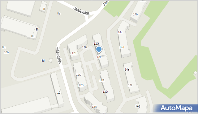 Poznań, Jasielska, 12F, mapa Poznania