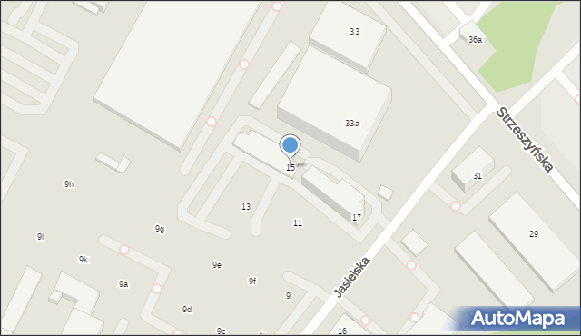 Poznań, Jasielska, 15, mapa Poznania