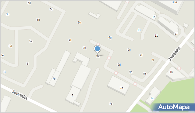 Poznań, Jasielska, 9a, mapa Poznania