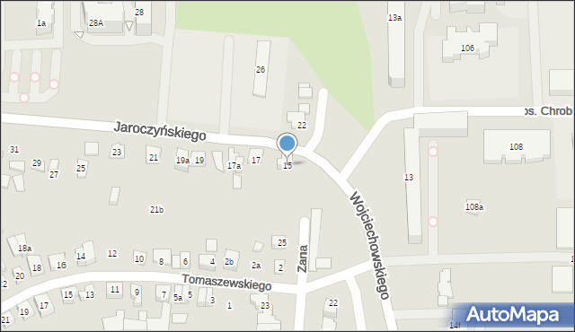 Poznań, Jaroczyńskiego Mariana, 15, mapa Poznania