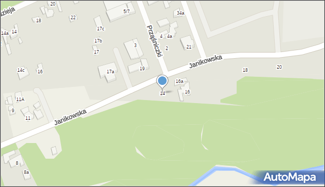 Poznań, Janikowska, 14, mapa Poznania