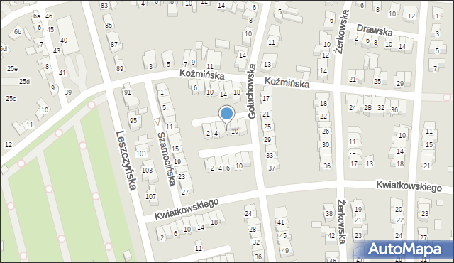 Poznań, Jaraczewska, 8, mapa Poznania