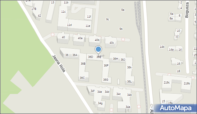 Poznań, Jasna Rola, 36E, mapa Poznania