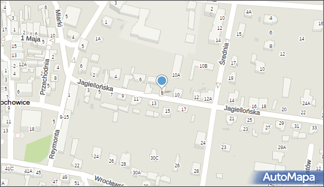 Prochowice, Jagiellońska, 8, mapa Prochowice