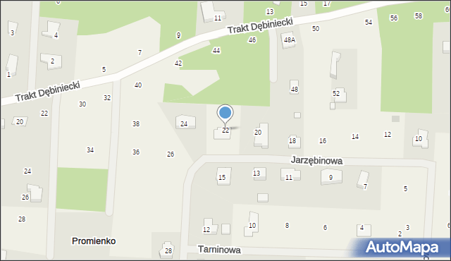 Promienko, Jarzębinowa, 22, mapa Promienko