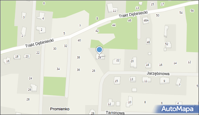 Promienko, Jarzębinowa, 24, mapa Promienko