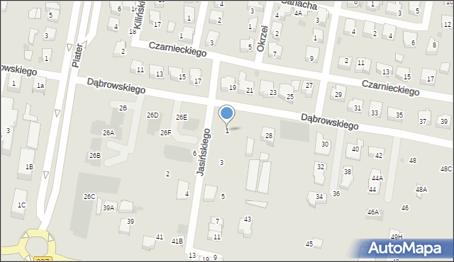 Pruszcz Gdański, Jasińskiego Jakuba, gen., 1, mapa Pruszcz Gdański