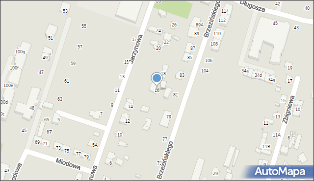 Pruszków, Jarzynowa, 16, mapa Pruszków