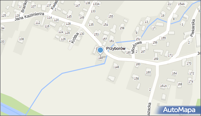 Przyborów, Jana Kazimierza, 140, mapa Przyborów