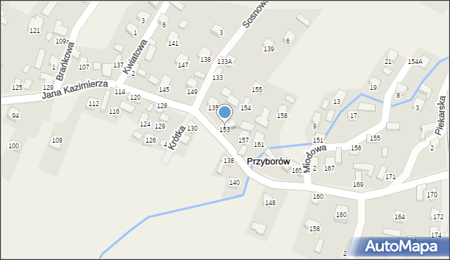 Przyborów, Jana Kazimierza, 153, mapa Przyborów