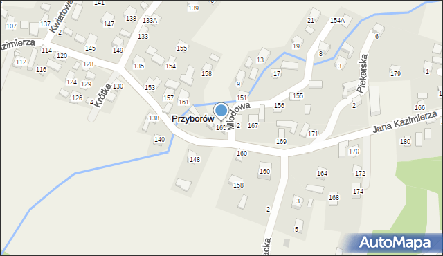 Przyborów, Jana Kazimierza, 165, mapa Przyborów