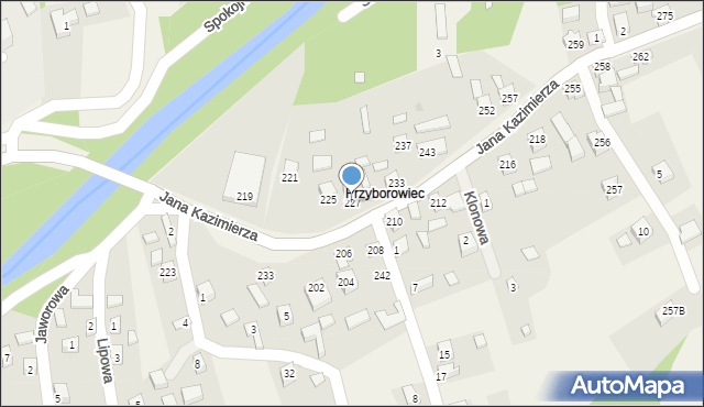 Przyborów, Jana Kazimierza, 227, mapa Przyborów