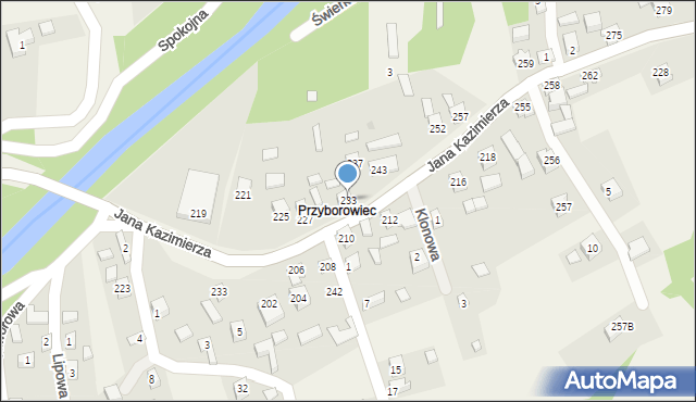 Przyborów, Jana Kazimierza, 233, mapa Przyborów