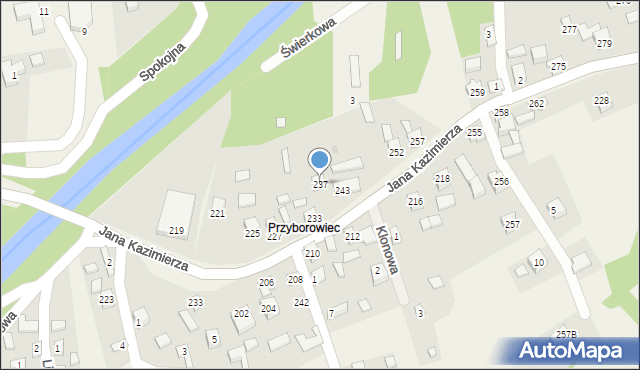 Przyborów, Jana Kazimierza, 237, mapa Przyborów