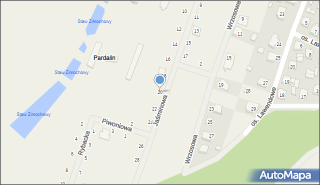 Przygodzice, Jaśminowa, 20, mapa Przygodzice