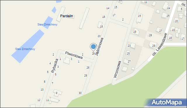 Przygodzice, Jaśminowa, 24, mapa Przygodzice