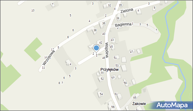 Przyłęków, Jałowcowa, 1, mapa Przyłęków