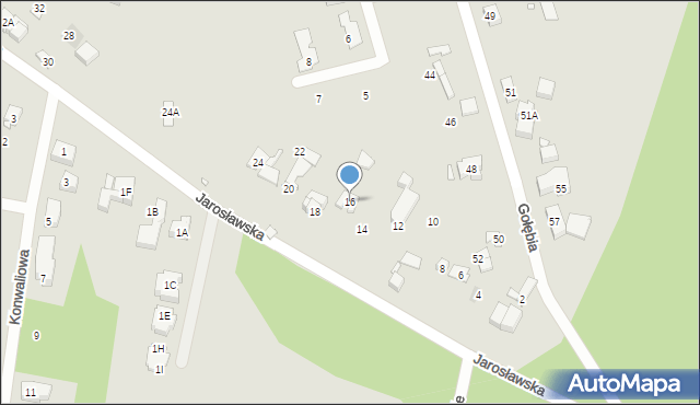 Puszczykowo, Jarosławska, 16, mapa Puszczykowo