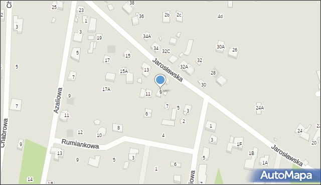 Puszczykowo, Jarosławska, 9, mapa Puszczykowo