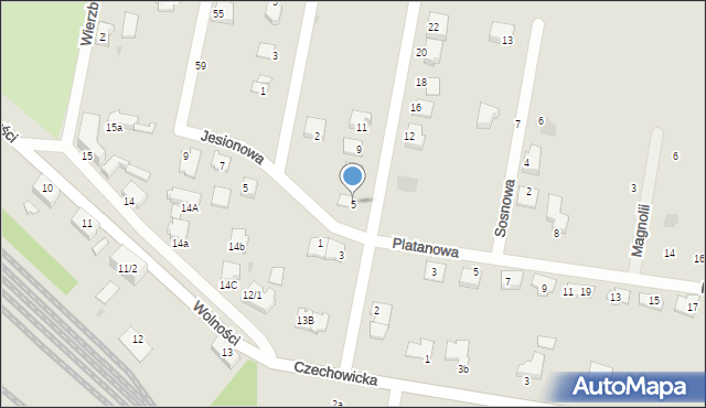 Pyskowice, Jaworowa, 5, mapa Pyskowice