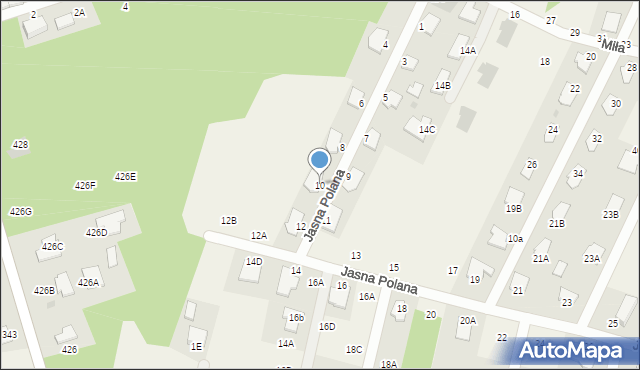 Pysznica, Jasna Polana, 10, mapa Pysznica