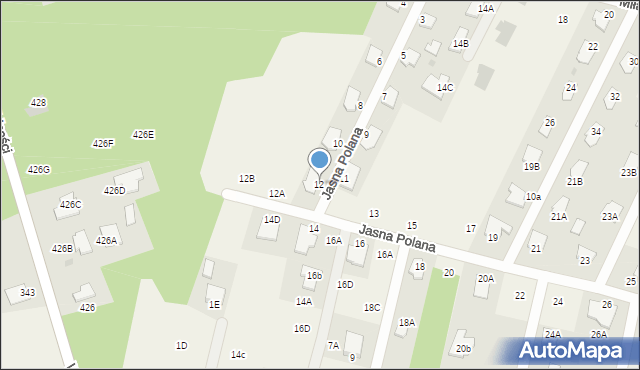 Pysznica, Jasna Polana, 12, mapa Pysznica