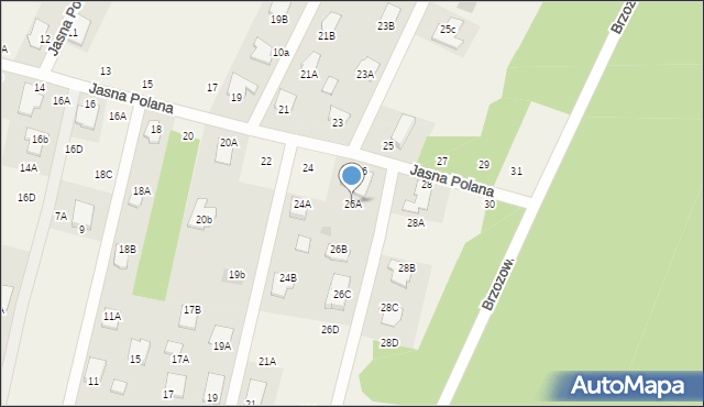 Pysznica, Jasna Polana, 26A, mapa Pysznica