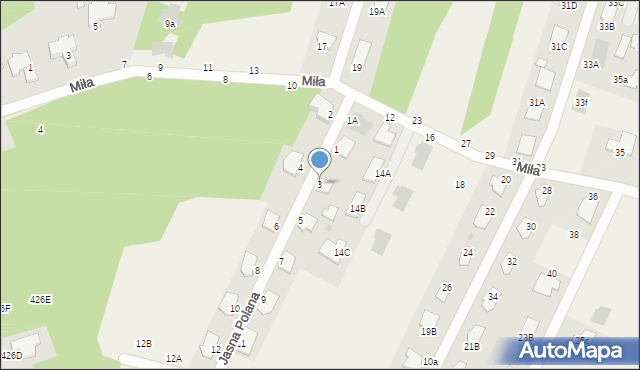 Pysznica, Jasna Polana, 3, mapa Pysznica