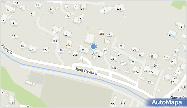 Rabka-Zdrój, Jana Pawła II, 21, mapa Rabka-Zdrój