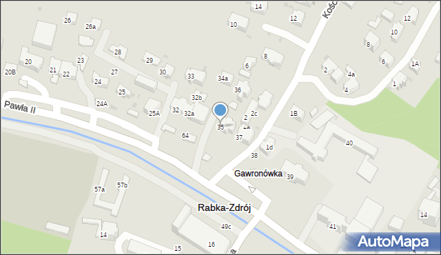 Rabka-Zdrój, Jana Pawła II, 35, mapa Rabka-Zdrój