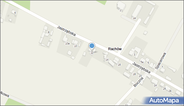 Rachów, Jastrzębska, 12, mapa Rachów