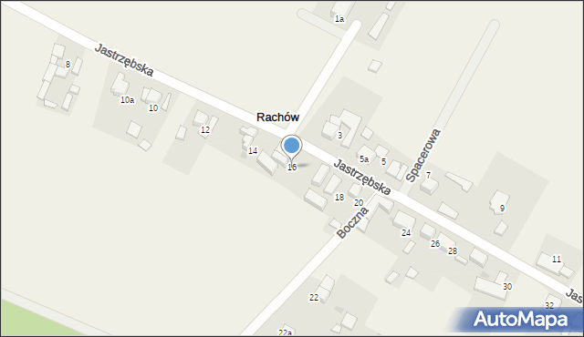 Rachów, Jastrzębska, 16, mapa Rachów