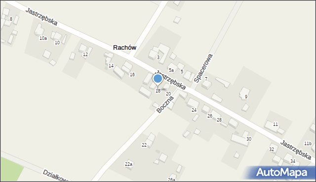 Rachów, Jastrzębska, 18, mapa Rachów