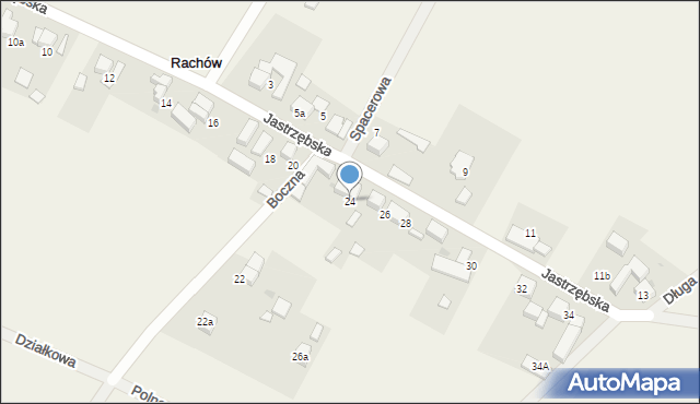 Rachów, Jastrzębska, 24, mapa Rachów